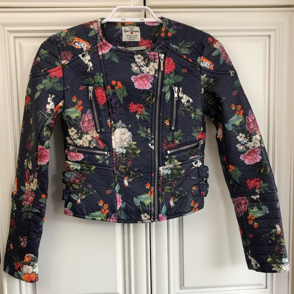 Lee Cooper floral/animal print artificial leather jacket